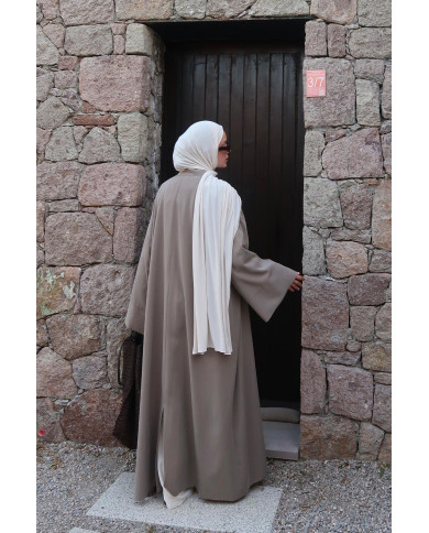 Kimono en modal long ample – Grège