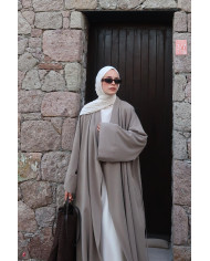 Kimono en modal long ample – Grège