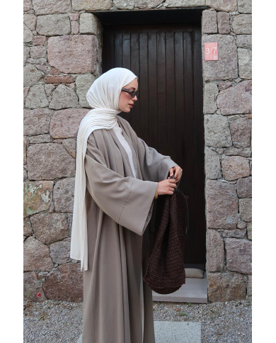 Kimono en modal long ample – Grège