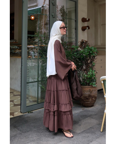 Ensemble fluide jupe cascade - Marron