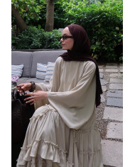 Ensemble fluide jupe cascade - Beige/Vert