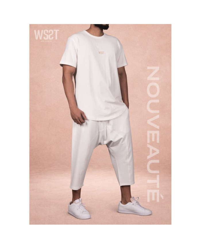 Ensemble Sarouel & tee-shirt - Blanc Crème