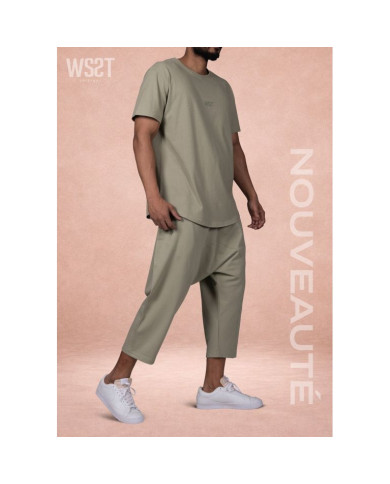 Ensemble Sarouel & tee-shirt - Vert Kaki