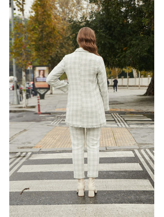 Costume Tweed à Carreaux Mint