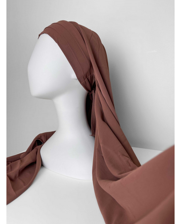 Hijab Croisé Brun