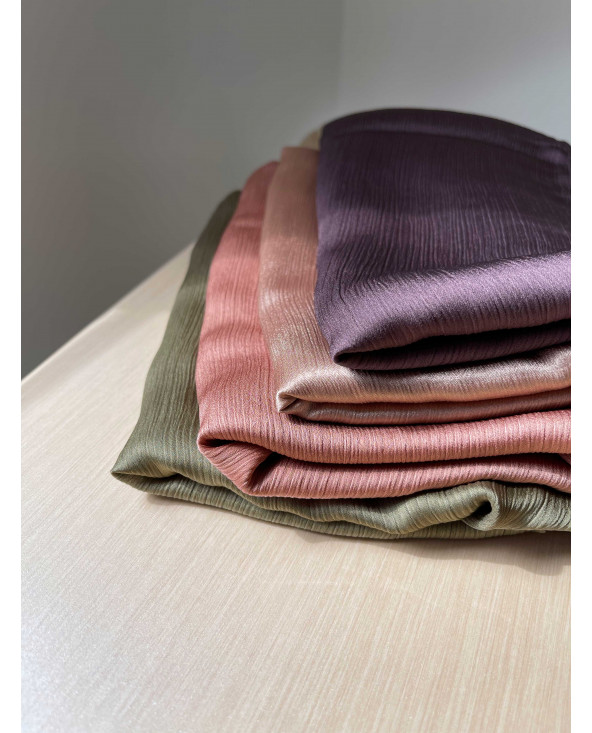 Hijab Plissé Satiné Kaki