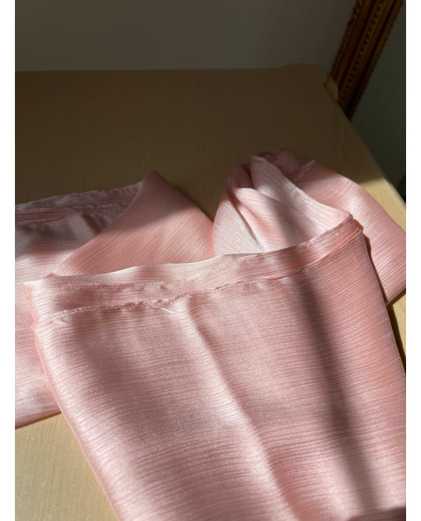 Hijab Plissé Satiné Rose Poudré