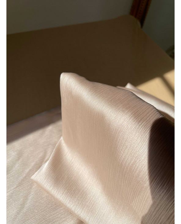 Hijab Plissé Satiné Beige