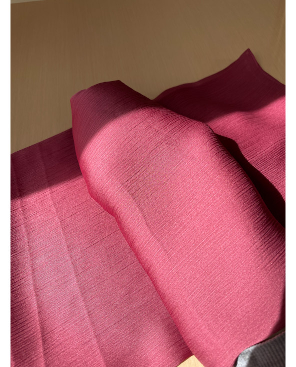 Hijab Plissé Satiné Magenta