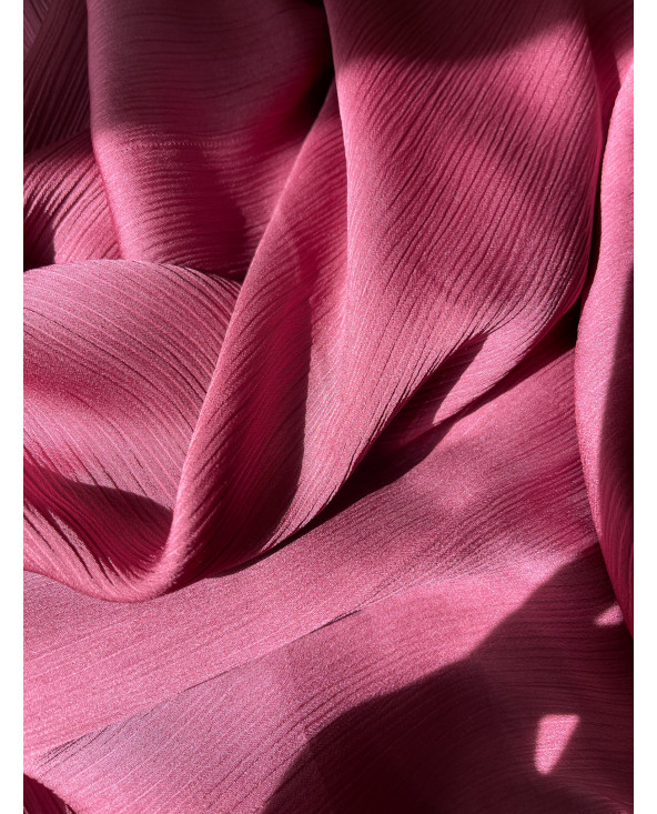Hijab Plissé Satiné Magenta