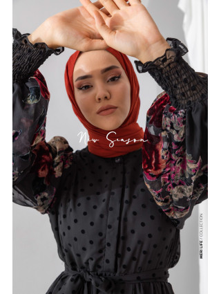 ROBE FLORA MANCHE VELOUR