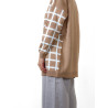 CARDIGAN CAMEL À CARREAUX