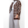 CARDIGAN MARRON À CARREAUX