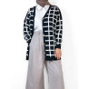 CARDIGAN NOIR À CARREAUX