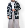 CARDIGAN NOIR À CARREAUX