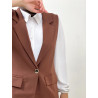 BLAZER MARRON SANS MANCHE