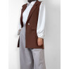 BLAZER MARRON SANS MANCHE