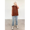 VESTE MILITAIRE SANS MANCHE MARRON