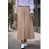 JUPE BEIGE PLISSÉE SATIN