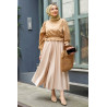 JUPE BEIGE PLISSÉE SATIN