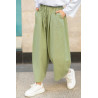 PANTALON EN LIN VERT KAKI