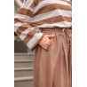 PANTALON EN LIN MARRON