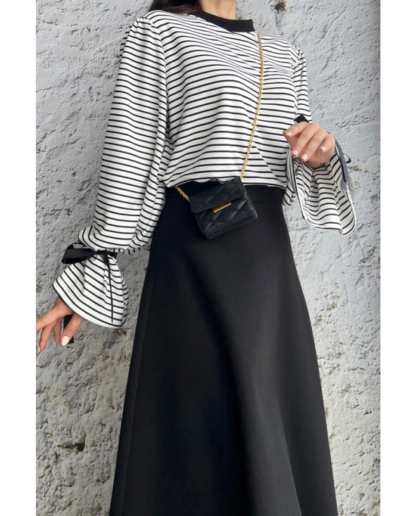 PULL MARINIÈRES MANCHE À NOUER