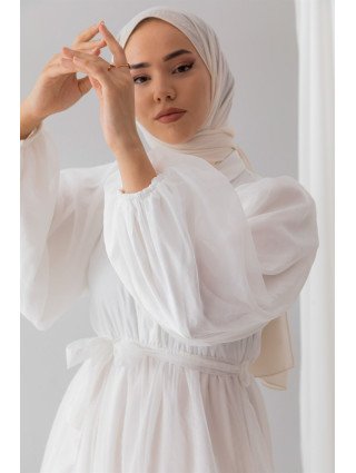 Blanc - ROBE EN MOUSSELINE