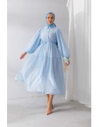 Bleu - ROBE EN MOUSSELINE