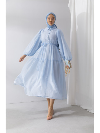 Bleu - ROBE EN MOUSSELINE