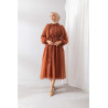 ROBE TERRACOTTA EN MOUSSELINE - Sanastyle