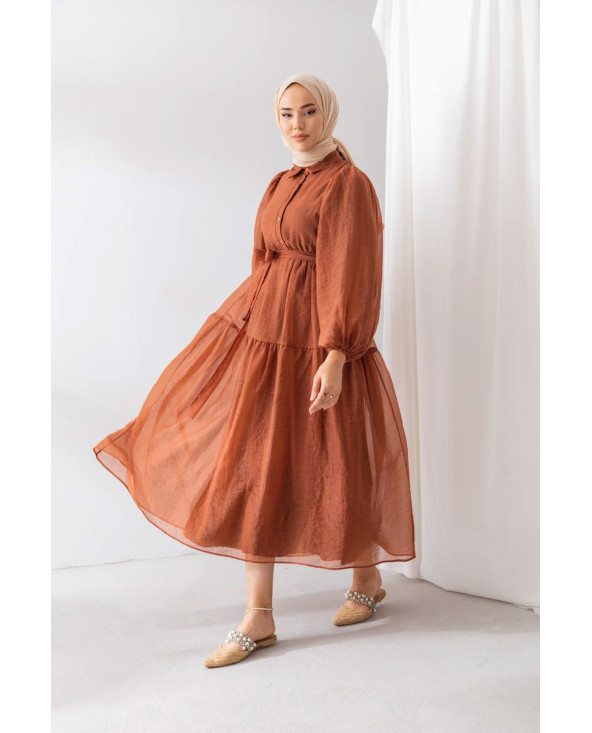 Terracotta - ROBE EN MOUSSELINE