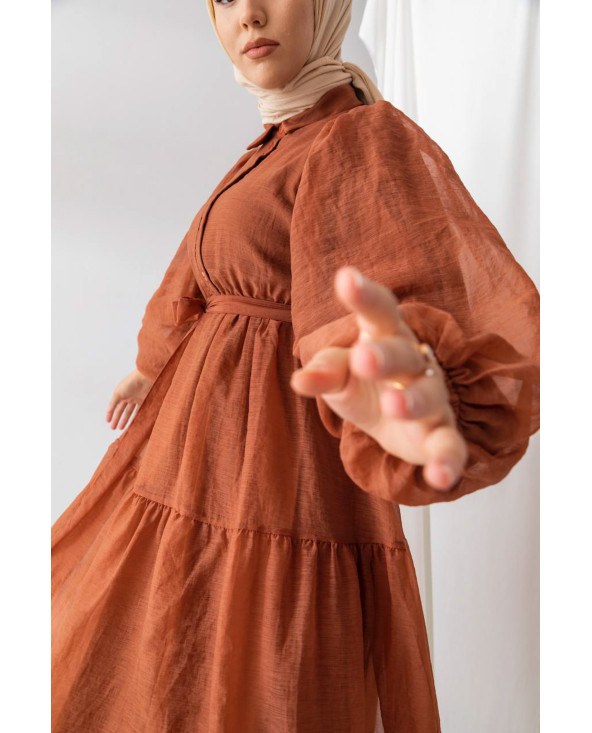 Terracotta - ROBE EN MOUSSELINE
