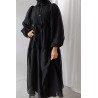 Noir - ROBE EN TULLE MANCHE BOUFFANTE