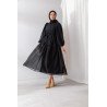 ROBE NOIR EN MOUSSELINE - Sanastyle