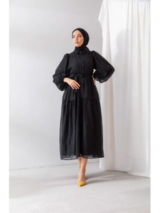 Noir - ROBE EN MOUSSELINE